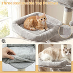 Tuzwa Large 4-Tier Cat Tree Tower | Multi-Level Cat Condo with 2 Houses, 3 Perches & Climbing Platforms for Indoor Cats