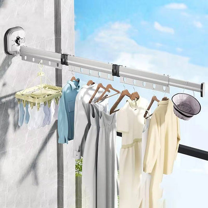 Clothes Drying Rack, Wall Mounted Folding Drying Rack with Suction Cups for Glass and Tiles – image 8