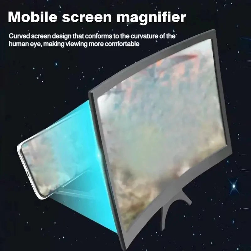 Tuzwa 12-Inch Curved Phone Screen Magnifier – Foldable Smartphone Screen Amplifier for Movies, Videos & Mobile Viewing
