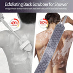 Tuzwa 3-Piece Exfoliating Body Scrubber Set with Back Scrubber & Bath Glove – Deep Cleansing Shower & Bath Exfoliation Kit