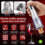 Tuzwa 4-in-1 Electric Wine Opener Set – Rechargeable Automatic Corkscrew with Wine Accessory Kit & Stainless Steel Design