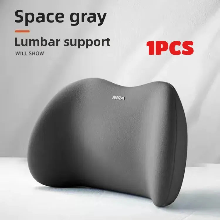 Tuzwa Car Neck & Lumbar Support Pillow – Ergonomic Car Seat Headrest & Back Support Cushion with Adjustable Straps for Driving Comfort
