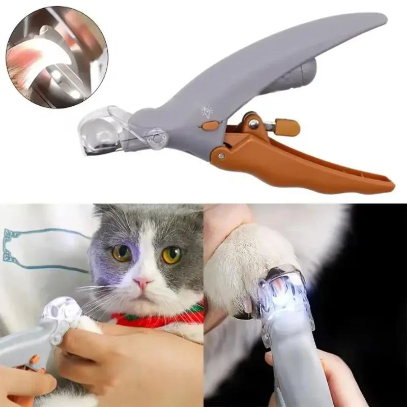 Tuzwa Dog Nail Clippers with LED Light – Professional Stainless Steel Pet Nail Trimmer for Dogs & Cats, Precise Grooming Tool