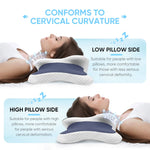 Tuzwa Cervical Memory Foam Pillow – Contoured Ergonomic Neck Support Pillow for Side & Back Sleepers