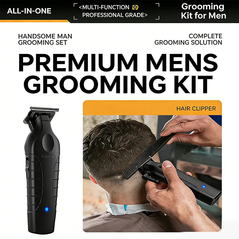 Tuzwa Professional Cordless Hair Clipper & Beard Trimmer Kit | 2-in-1 Electric Grooming Set with Precision Adjustable Blades | Rechargeable Hair Cutting Machine for Men