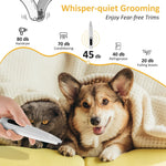 Tuzwa Dog Paw Trimmer with LED Light – Low Noise Cordless Pet Hair Trimmer, Rechargeable Waterproof Grooming Clippers for Dogs & Cats