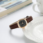 Tuzwa Women’s Quartz Watch – Elegant Leather Strap Analog Wristwatch with Arabic Numerals, 23mm Dial for Everyday & Dress Wear