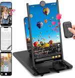 Tuzwa 3D HD Phone Screen Magnifier – 12"/14" Foldable Smartphone Screen Amplifier Stand with Bluetooth Remote for Movies, Videos & Gaming