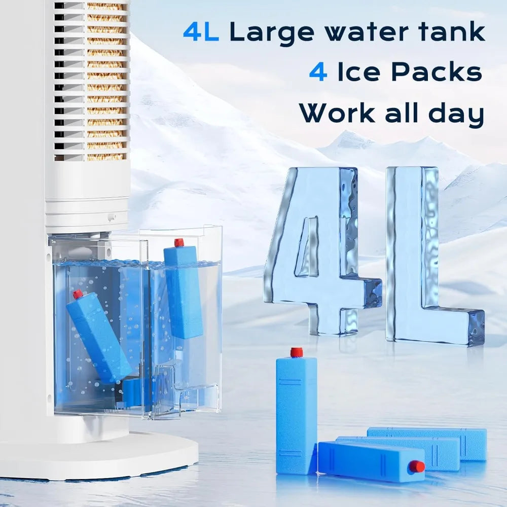 Tuzwa 3-in-1 Portable Evaporative Air Cooler – Quiet Cooling Fan with 24-Hour Timer, 220V AC for Home & Office
