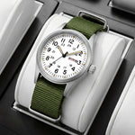 Men's 38mm Luminous Field Watch - Easy Read Arabic Numeral Dial, Durable Nylon Strap, Lightweight Everyday Watch