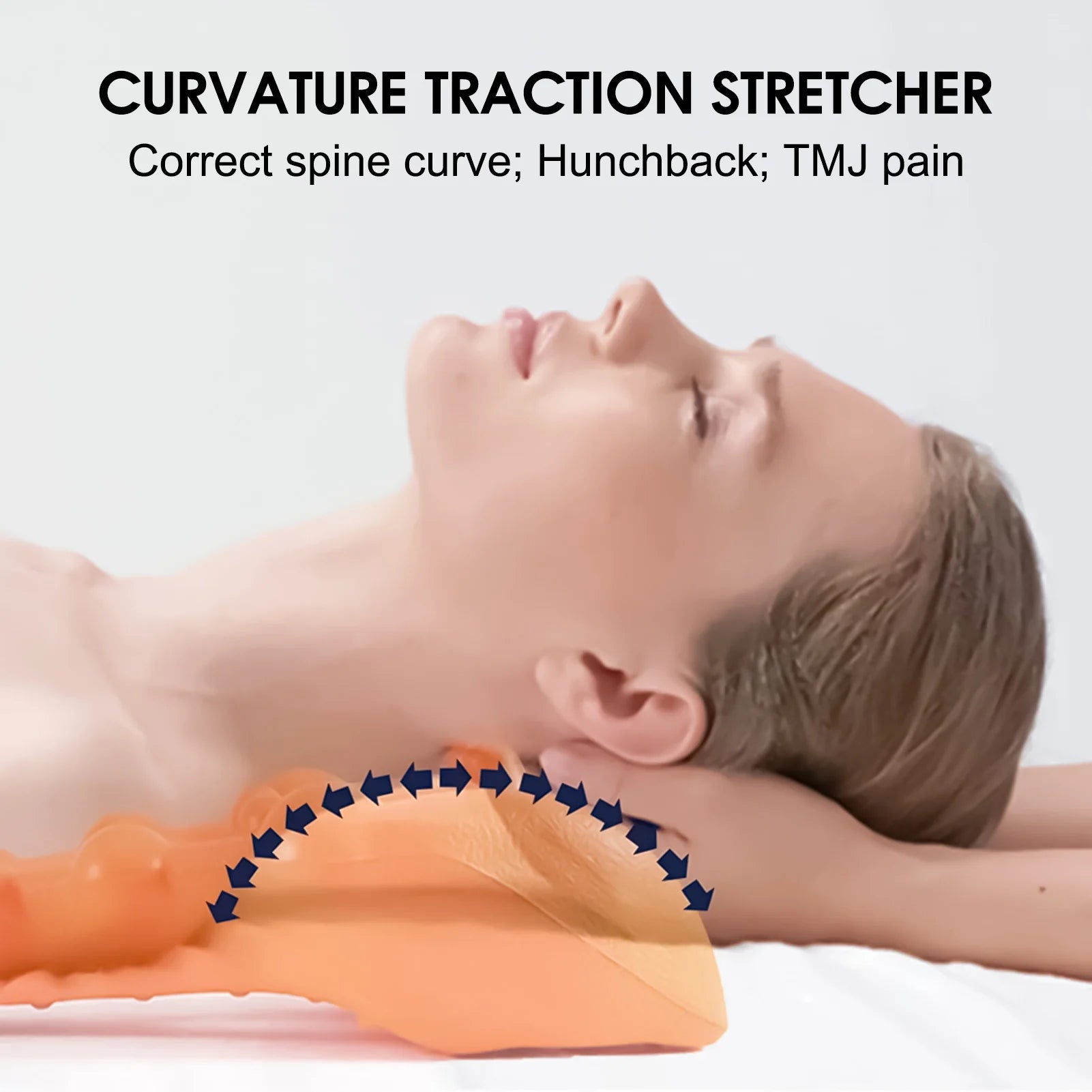 Tuzwa Adjustable Cervical Neck Support Brace with Traction & Massage – Neck Stretcher for Relaxation, Comfort & Posture Support