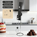 Tuzwa Handheld Milk Frother | USB Rechargeable Electric Milk Frother for Lattes, Cappuccino, Matcha & Coffee Drinks