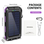 Tuzwa 30000mAh Solar Power Bank – Fast Charging Portable Battery Charger with Dual USB Ports, Digital Display & Flashlight for Phones & Tablets