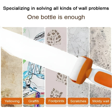 Wall Repair Roller Paint Brush 500g, All in One White Wall Patch Paste Roller Kit with Squeegee and Sandpaper