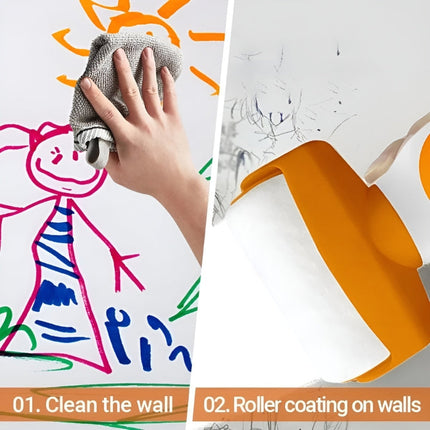Wall Repair Roller Paint Brush 500g, All in One White Wall Patch Paste Roller Kit with Squeegee and Sandpaper