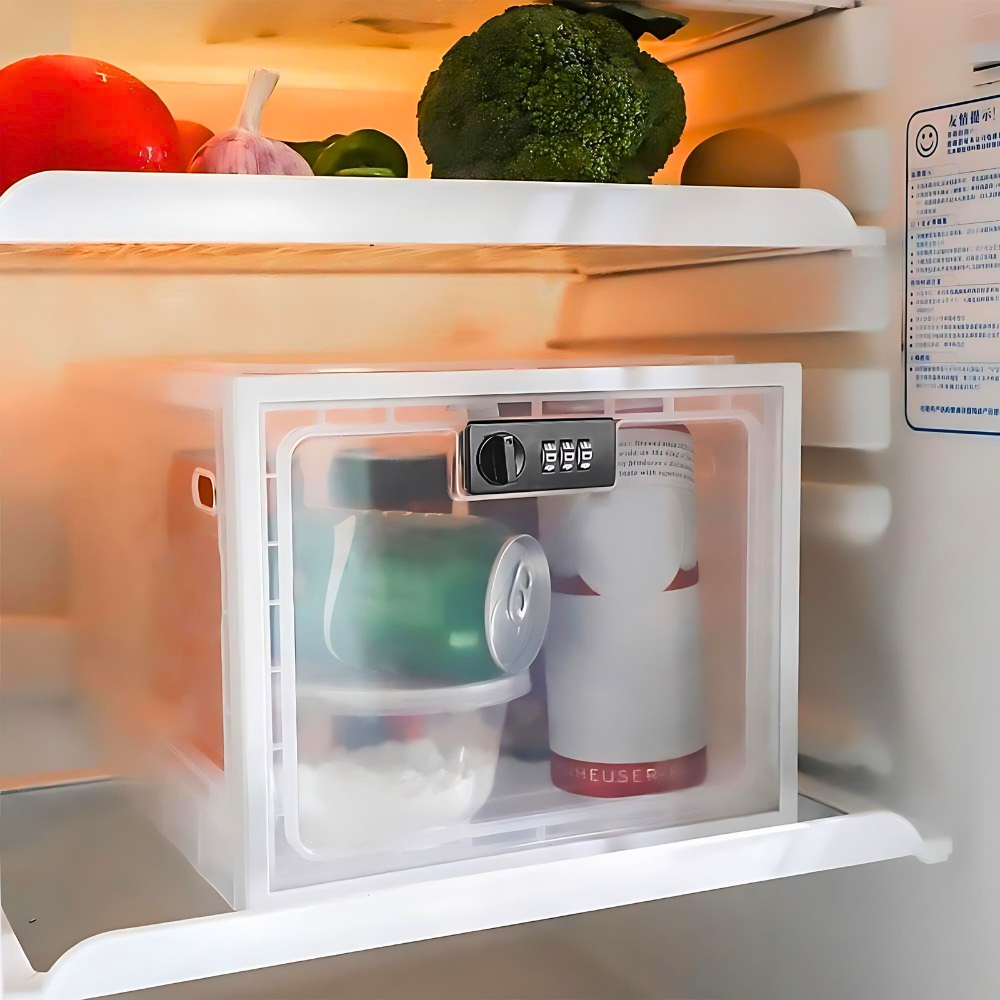 Secure Storage Bin | Lockable Food Storage Container with Combination Lock | Ideal for Refrigerator Organization 0