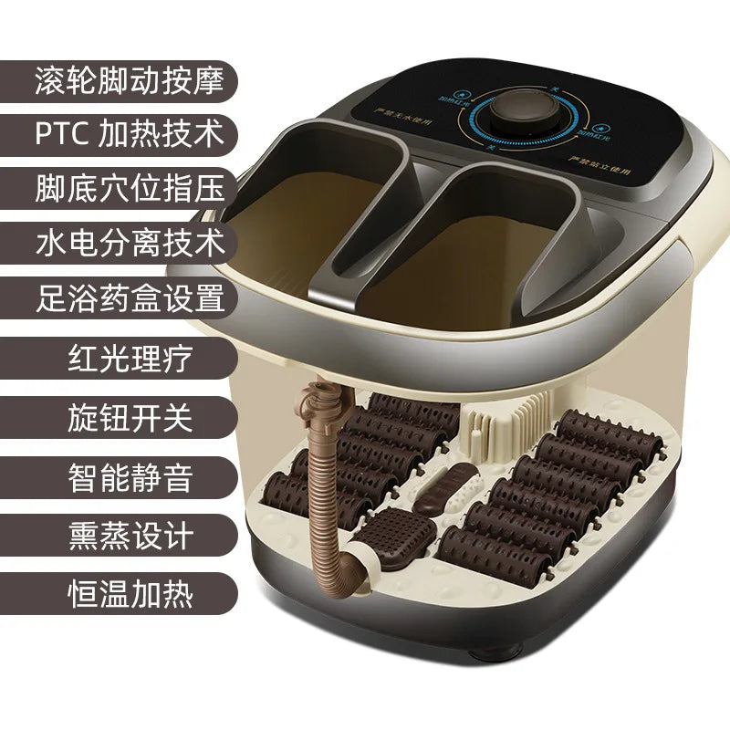 Tuzwa Electric Foot Spa Bath with Adjustable Heat & Thermostatic Temperature Control – Compact Foot Soaking Tub for Home