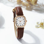 Tuzwa Women’s Quartz Watch – Elegant Leather Strap Analog Wristwatch with Arabic Numerals, 23mm Dial for Everyday & Dress Wear