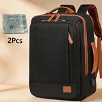 Tuzwa 36-55L Expandable Laptop Backpack with 3 Storage Bags – Large Capacity Nylon Travel & Business Backpack with Rain Cover