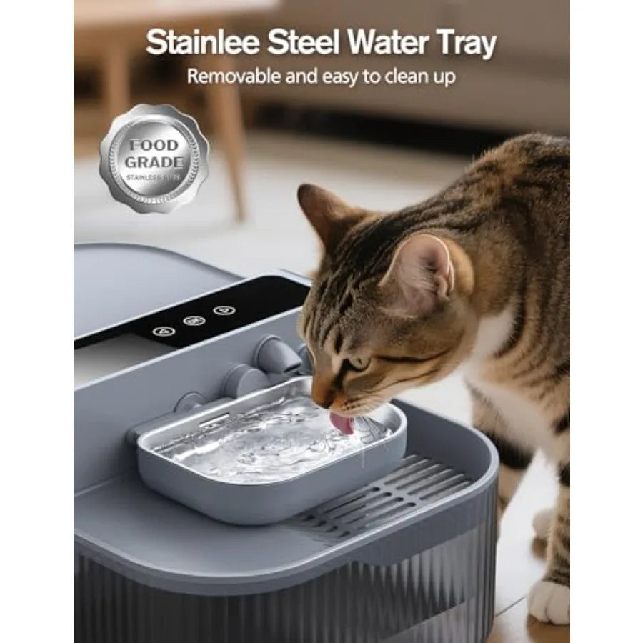 Tuzwa Smart Wireless Cat Water Fountain | 3.5L Automatic Pet Water Dispenser with 180-Day Rechargeable Battery, Precision Flow Control & Ultra-Quiet Design