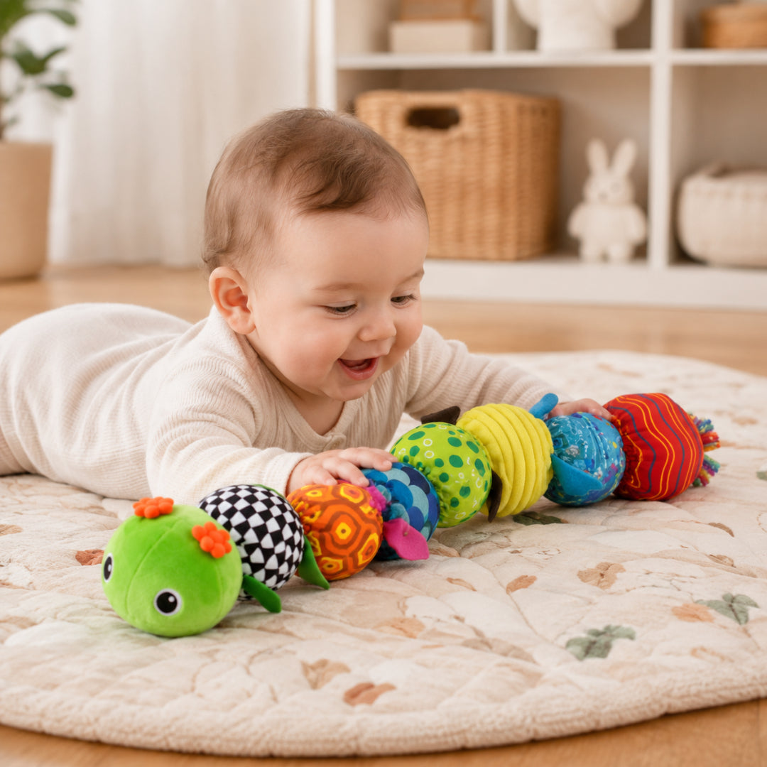 Sensory Plush Caterpillar Toy with Music & Colorful Patterns for Early Learning 0