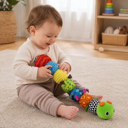 Sensory Plush Caterpillar Toy with Music & Colorful Patterns for Early Learning 2