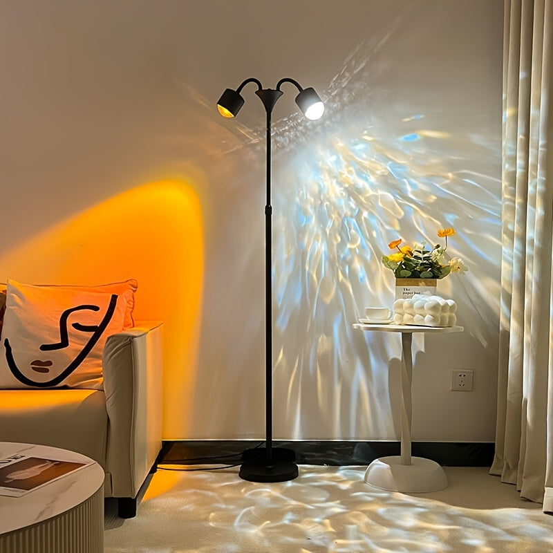 Serene Horizon | Dual RGB Light Projector with 360° Rotation | Customizable Mood Lighting for Ambience 0