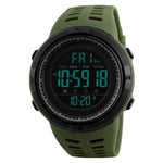 Tuzwa Men's Digital Military Sports Watch – Luminous 50mm Display, Coated Glass, Round Case for Active Everyday Wear