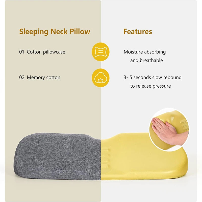 Tuzwa Memory Foam Cervical Pillow – Contoured Ergonomic Neck Support Pillow for Side & Back Sleepers