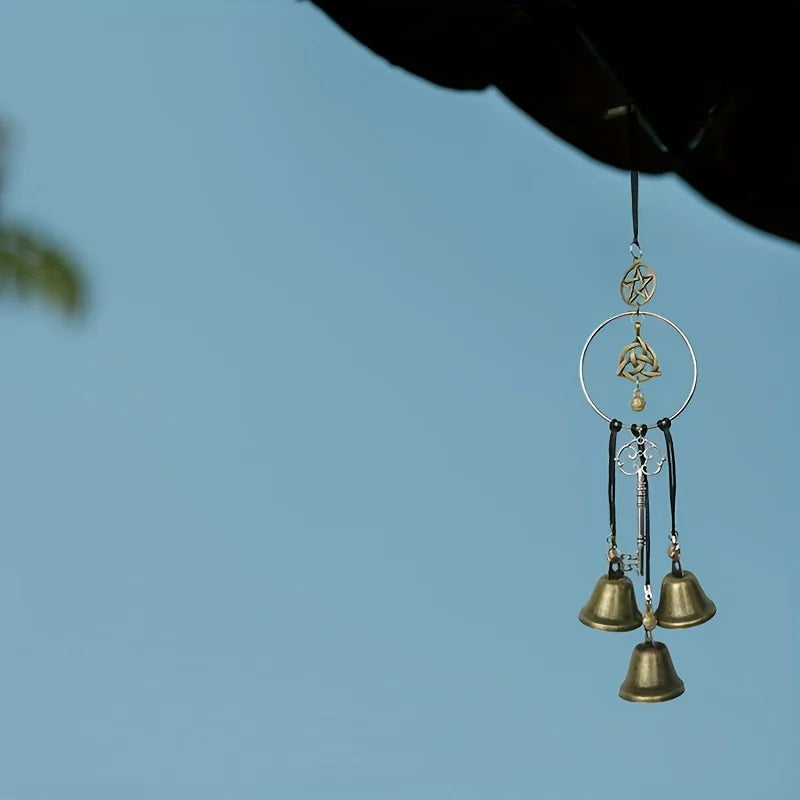 Tuzwa Witch Bells for Door – 1pc Metal Doorknob Hanging Bell Wind Chime, Decorative Witch Bell Door Hanger for Home, Entryway & Porch Decor