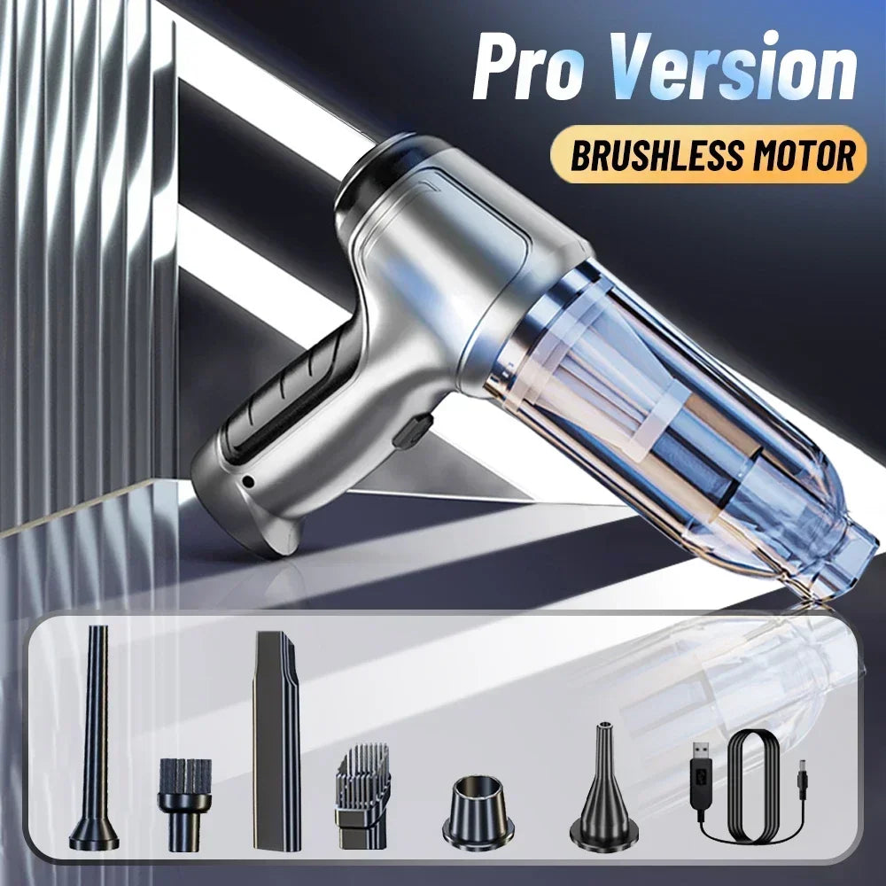 Tuzwa 95000Pa Cordless Car Vacuum Cleaner – Powerful Suction Portable Handheld Vacuum, Rechargeable Lightweight Cleaner for Car & Home