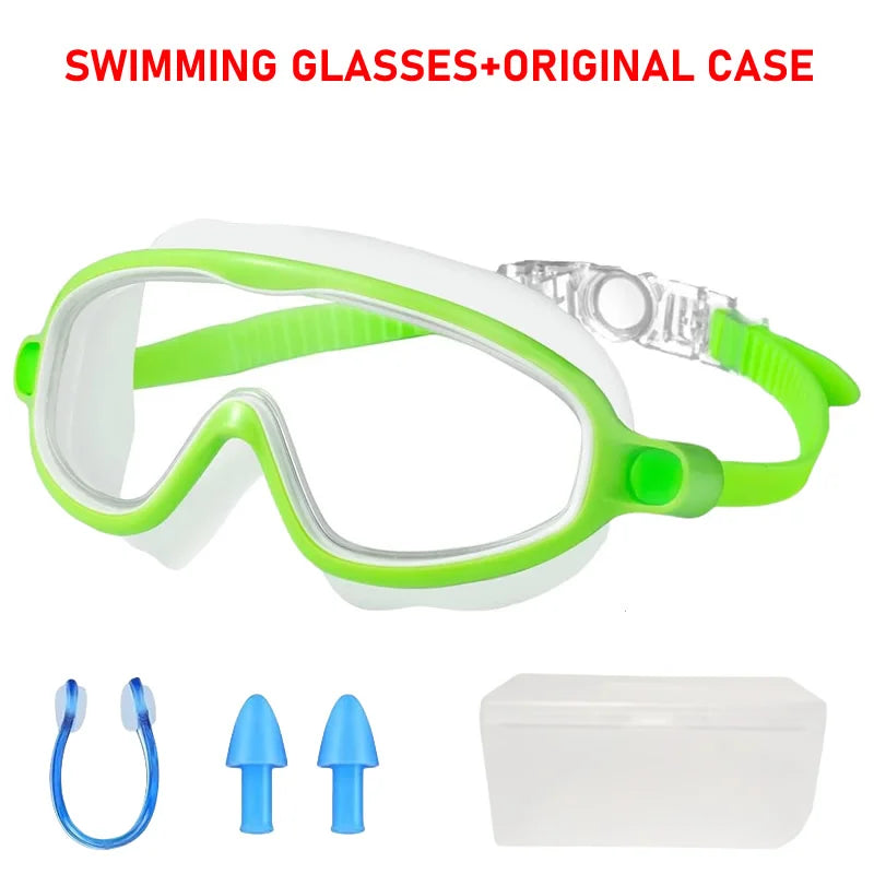 Tuzwa Kids Swim Goggles | Wide View Anti-Fog Swimming Goggles with UV Protection & Leakproof Comfort for Boys & Girls Ages 3–15