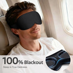 Tuzwa 3D Light Blocking Sleep Eye Mask – Soft Polyester Contoured Sleeping Mask for Side & Back Sleepers, Travel, Naps & Rest, Black