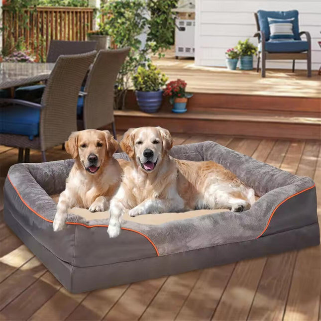 Orthopedic Dog Bed, Large Dog Bed with Raised Walls
