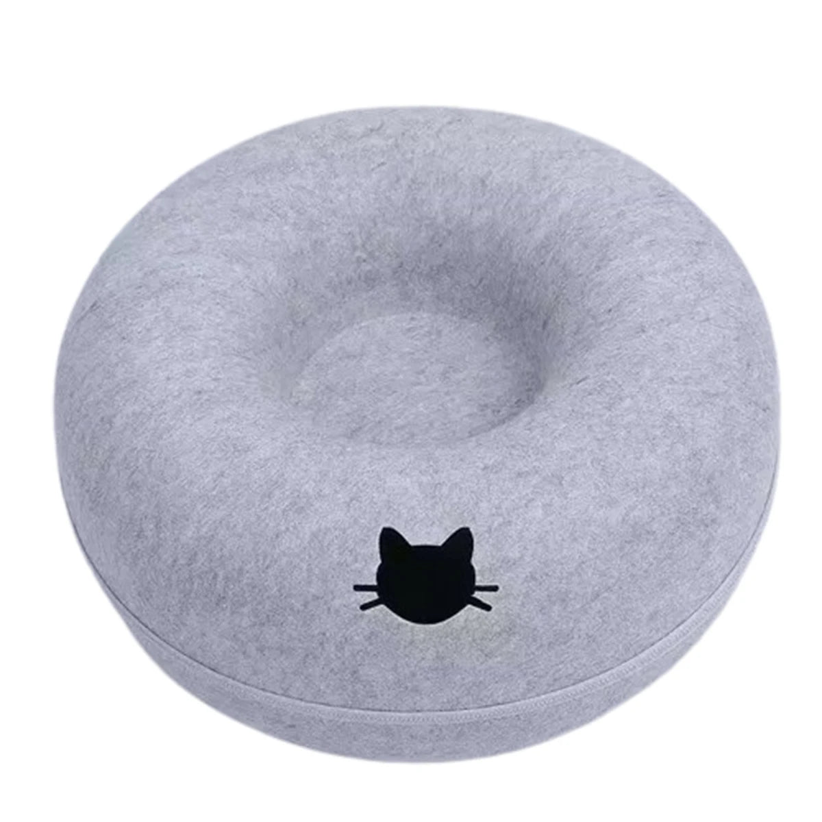 Tuzwa Cat Tunnel Bed – Interactive Round Wool Cat Tunnel with Scratching Surface, Cozy Hideaway & Play Bed for Indoor Cats