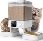 Tuzwa Smart Automatic Pet Feeder – 5L Cat & Dog Food Dispenser with Dual Bowls, 110-240V Power & Large Capacity