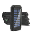 Tuzwa 20000mAh Solar Power Bank – Fast Charging Portable Charger with Built-In Cables, Digital Display & LED Light for Travel & Outdoor Use