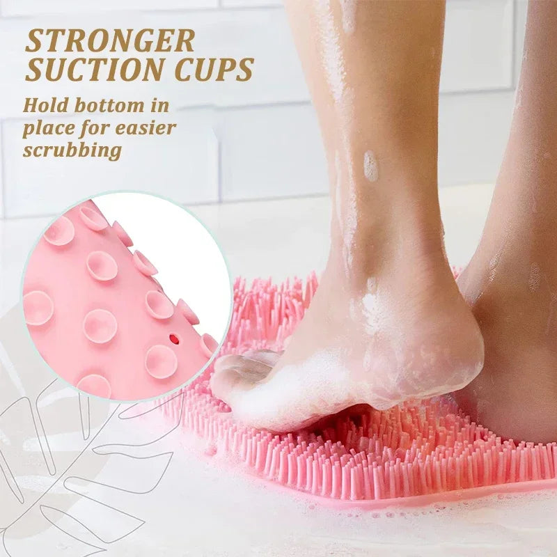 Tuzwa Exfoliating Foot Scrubber Bath Mat with Suction Cups – Non-Slip Shower Foot Brush & Massage Pad for Cleaning & Exfoliation