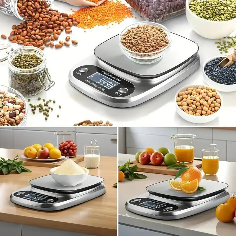 Tuzwa Precision Kitchen Scale | 10kg Digital Food Scale with LCD Display | High-Accuracy Kitchen & Jewelry Scale for Baking, Cooking & Meal Prep