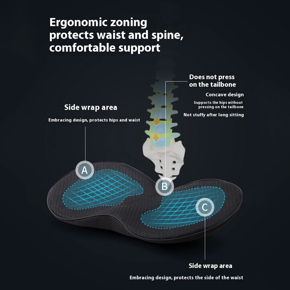 Tuzwa Memory Foam Car Seat Cushion – Height Increase Ergonomic Driver Seat Cushion with High-Density Foam & Washable Cover