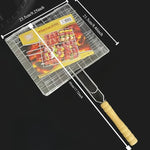 Tuzwa BBQ Grill Basket – Foldable Non-Stick Grilling Basket with Handle for Meat, Fish & Vegetables