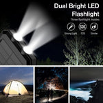 Tuzwa 30000mAh Solar Power Bank – Fast Charging Portable Battery Charger with Dual USB Ports, Digital Display & Flashlight for Phones & Tablets