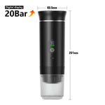 Portable Espresso Coffee Maker | Wireless 3-in-1 Portable Espresso Machine with 20-Bar Pressure & USB Rechargeable Design for Travel, Car & Home
