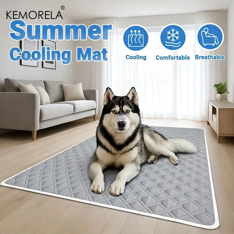 Tuzwa Large Dog Cooling Mat – Breathable Pet Cooling Pad with Anti-Slip Base, Hand Washable Portable Bed Mat for Dogs & Cats