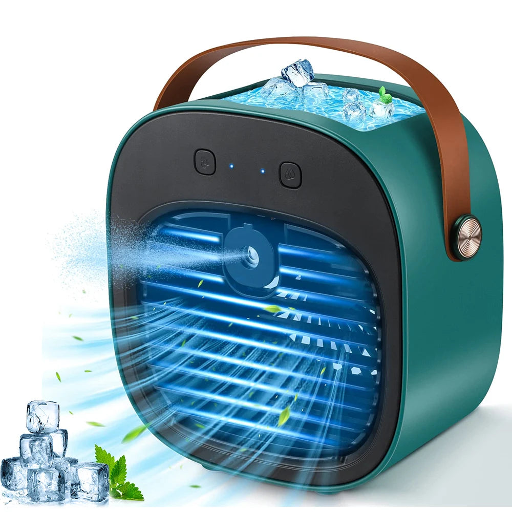 Tuzwa Rechargeable Portable Air Cooler – Battery Powered Mini Personal Cooling Fan with Adjustable Modes for Camping, Travel, Bedroom & Home