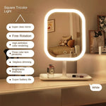 Tuzwa LED Makeup Mirror with 3 Color Lights & Touch Control – Portable Oval Lighted Vanity Mirror for Makeup & Grooming