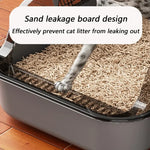 Tuzwa Semi-Enclosed Cat Litter Box | Splashproof Cat Toilet with Easy-Clean Design for Indoor Cats