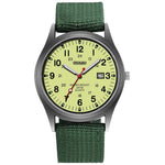 Tuzwa Men's Luminous Military Watch – Quartz Movement, Easy-Read Arabic Numerals, Nylon Strap, Slim 8mm Round Case