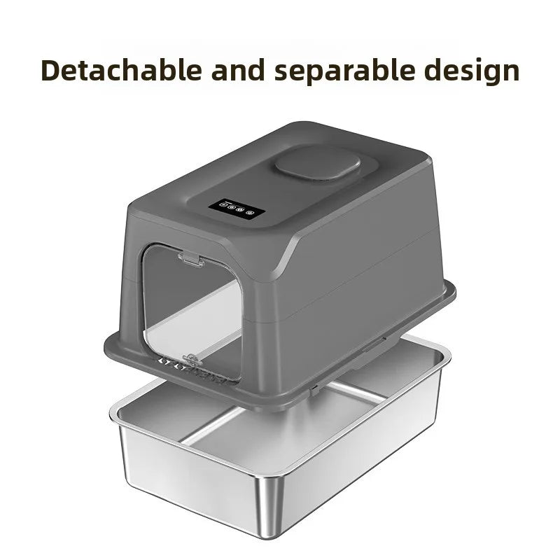 Tuzwa Automatic Self-Cleaning Cat Litter Box | Quiet Smart Cat Toilet with Deodorizer & Rechargeable Design