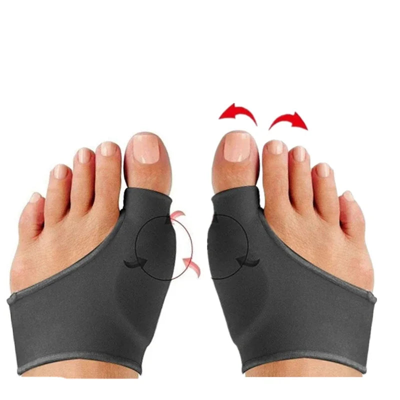 Tuzwa Adjustable Gel Toe Separator for Bunions – Hallux Valgus Big Toe Alignment Support with Soft Cloth Cushion, 1 Pair